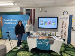 booth for emerge marketing at a career fair 