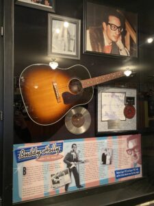 display case of a guitar at the surf ballroom 